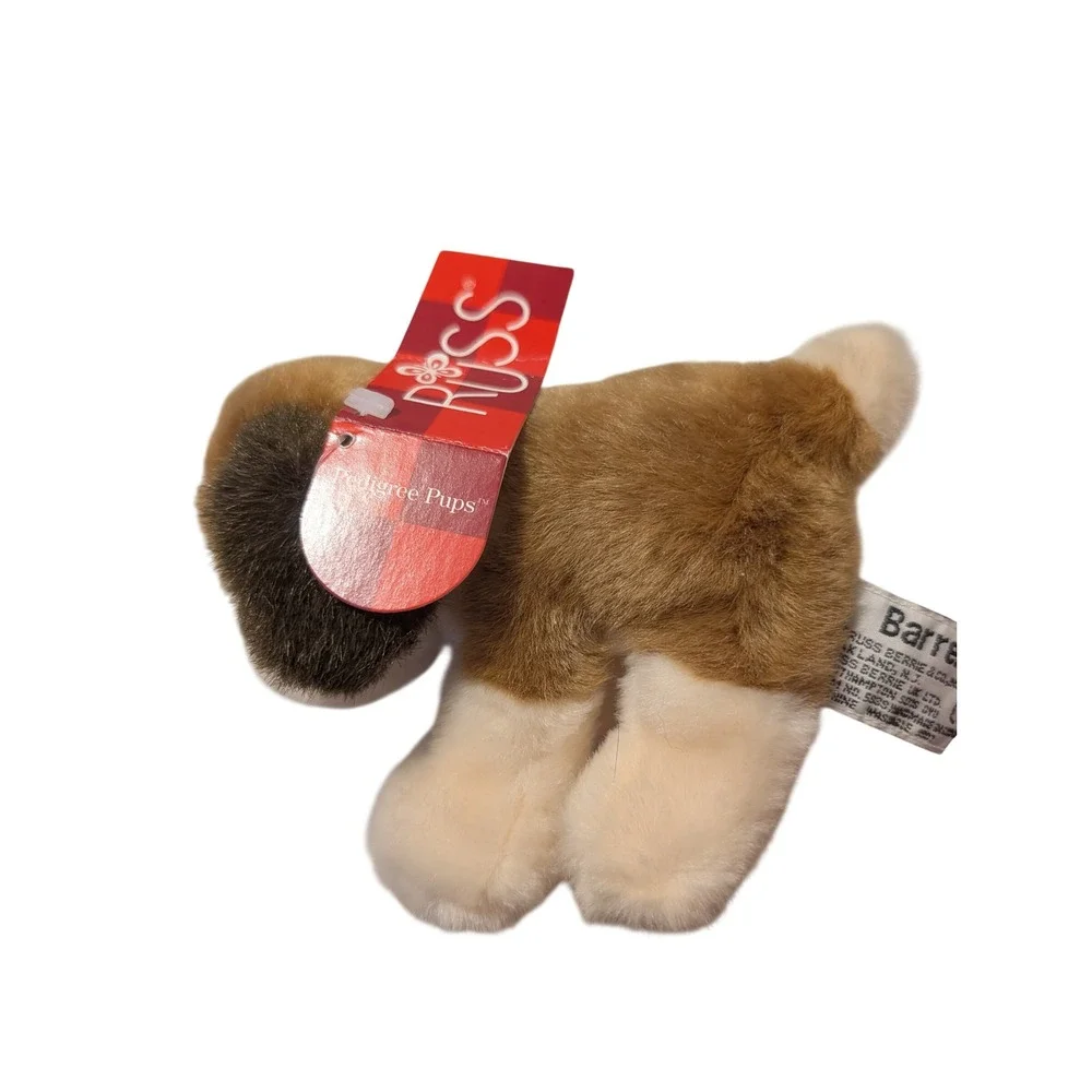 Russ Berrie Pedigree Pups Barrels Saint Bernard Puppy Plush Small Deadstock NWT
